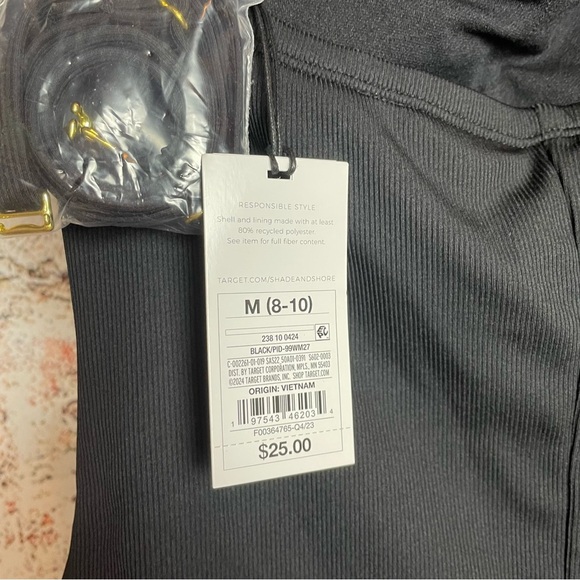 Shade & Shore Ribbed One-piece Bandeau Swimsuit Medium 8-10 - Picture 9 of 9